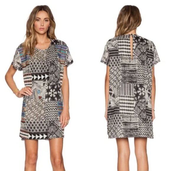 Love Sam Dresses & Skirts - Love Sam Beaded Dress Kiera Boho Embellished Mini Tee Shirt Shift Dress Small